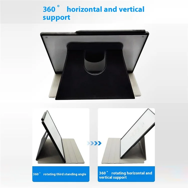 Étui en cuir pour Remarkable 2 avec support rotatif à 360° et protection pour tablette - Noir