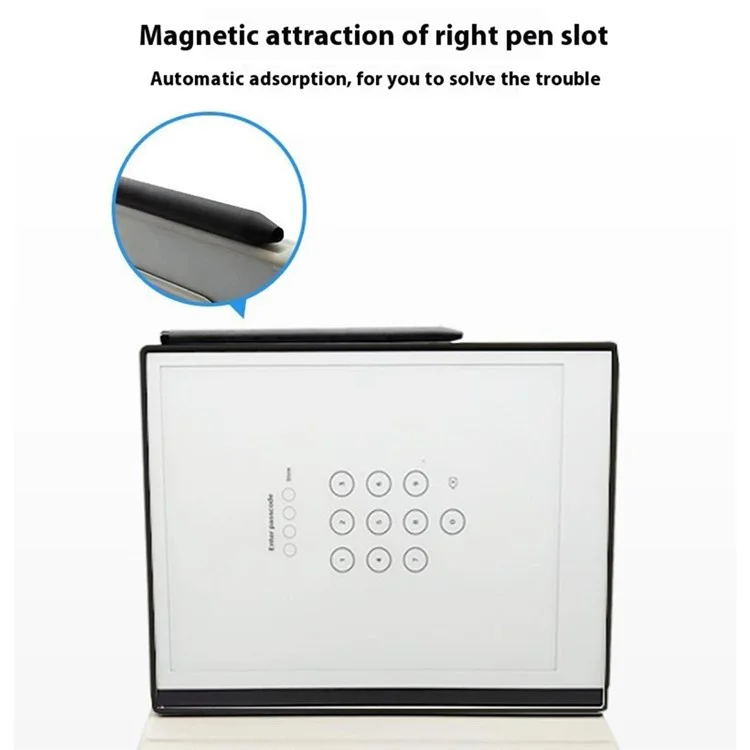 Étui en cuir pour Remarkable 2 avec support rotatif à 360° et protection pour tablette - Noir
