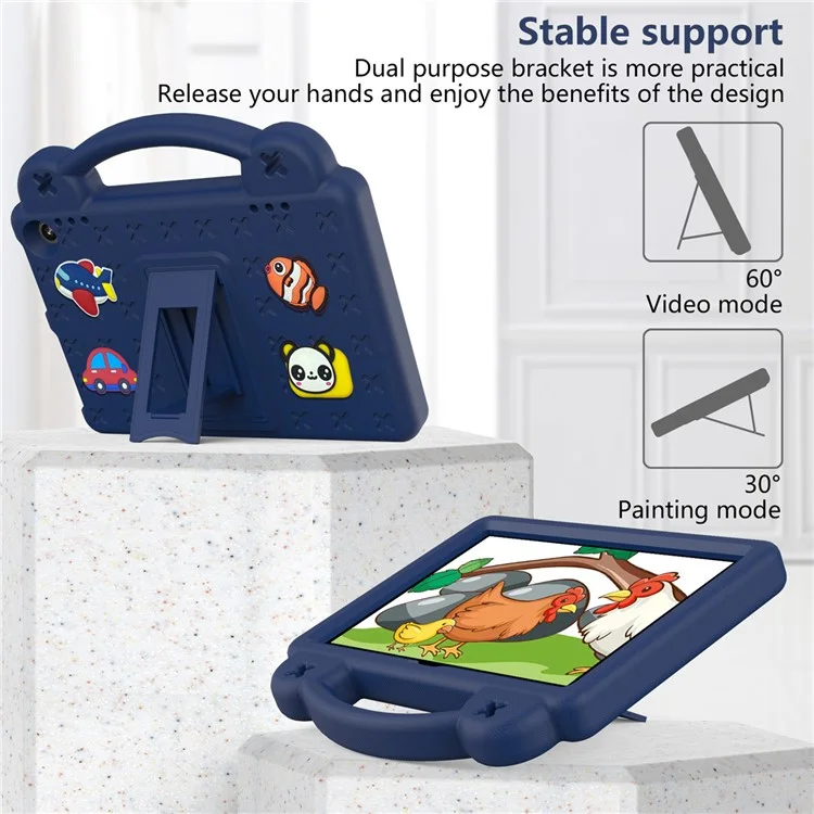 For Amazon Fire HD 8 (2024) Case Kids EVA Tablet Cover - Navy Blue
