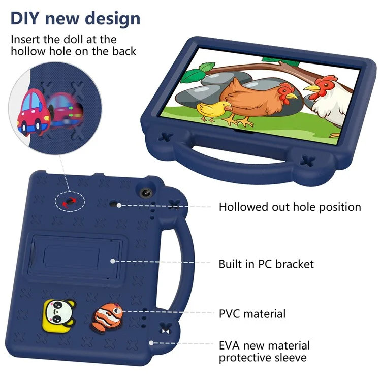 For Amazon Fire HD 8 (2024) Case Kids EVA Tablet Cover - Navy Blue
