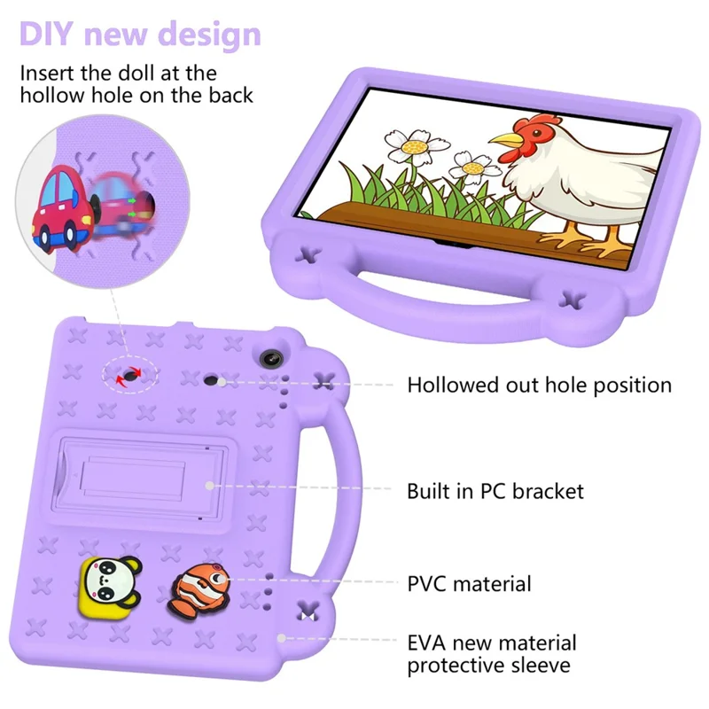 For Amazon Fire HD 8 (2024) Case Kids EVA Tablet Cover - Purple