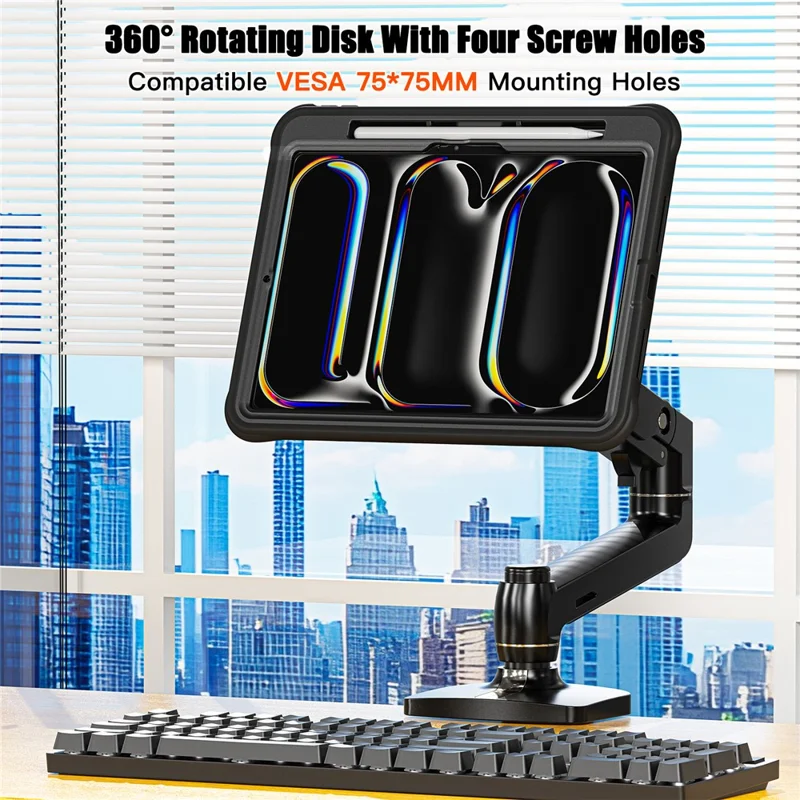 For iPad Pro 11 (2025) / 11 (2024) Case Kickstand PC+Silicone+TPU Tablet Cover