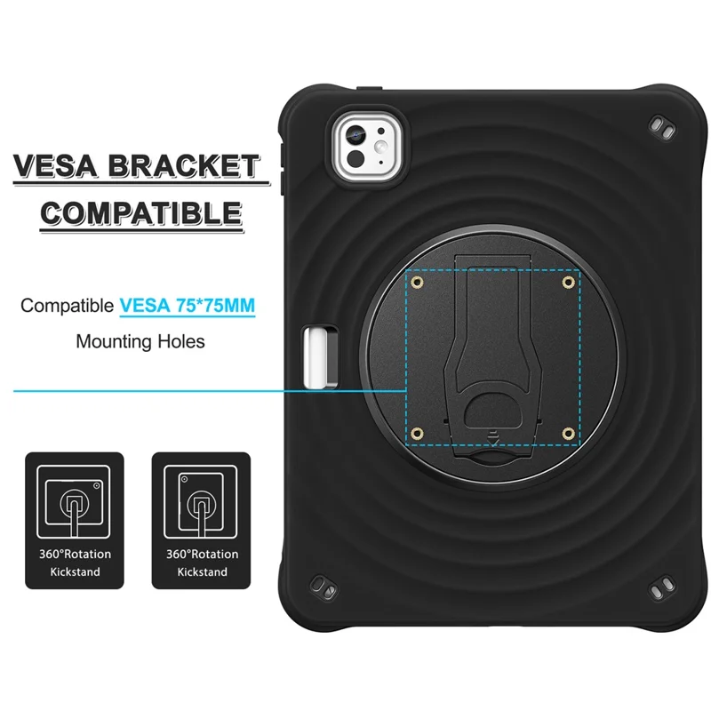 For iPad Pro 11 (2025) / 11 (2024) Case Kickstand PC+Silicone+TPU Tablet Cover