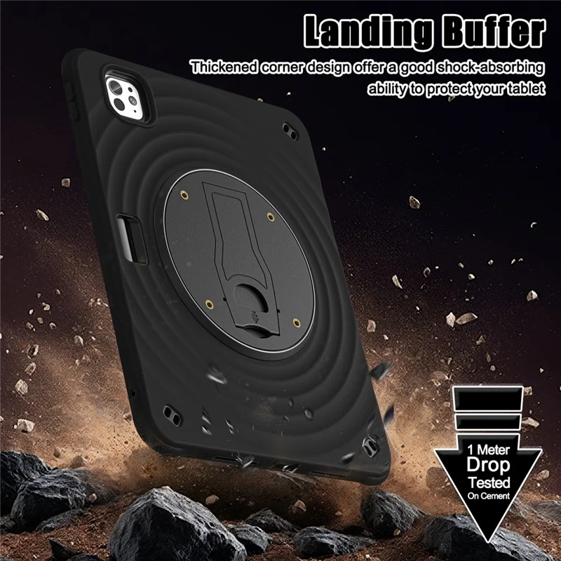 For iPad Pro 11 (2025) / 11 (2024) Case Kickstand PC+Silicone+TPU Tablet Cover