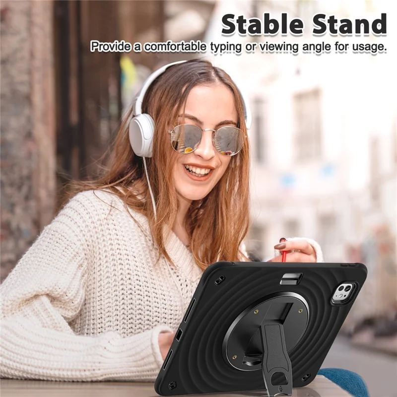 For iPad Pro 11 (2025) / 11 (2024) Case Kickstand PC+Silicone+TPU Tablet Cover
