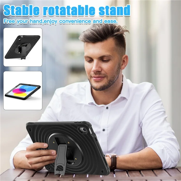 For iPad (2025) / 10.9 (2022) Case Kickstand PC+Silicone+TPU Tablet Cover