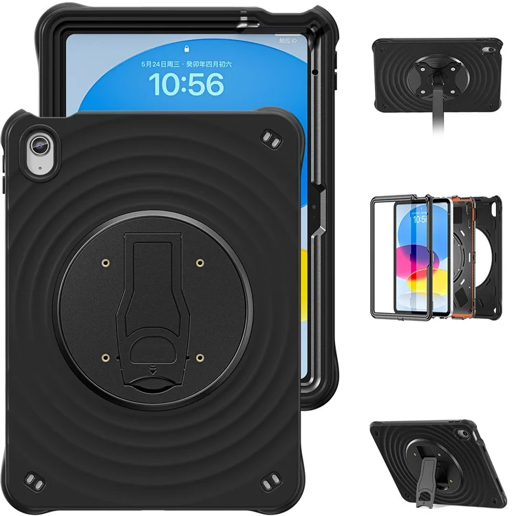 For iPad (2025) / 10.9 (2022) Case Kickstand PC+Silicone+TPU Tablet Cover