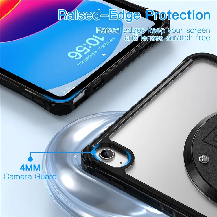 For iPad (2025) / 10.9 (2022) Clear Case PC+TPU+Acrylic Kickstand Tablet Back Cover
