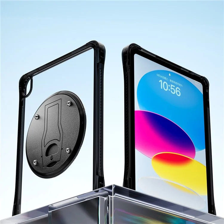 For iPad (2025) / 10.9 (2022) Clear Case PC+TPU+Acrylic Kickstand Tablet Back Cover