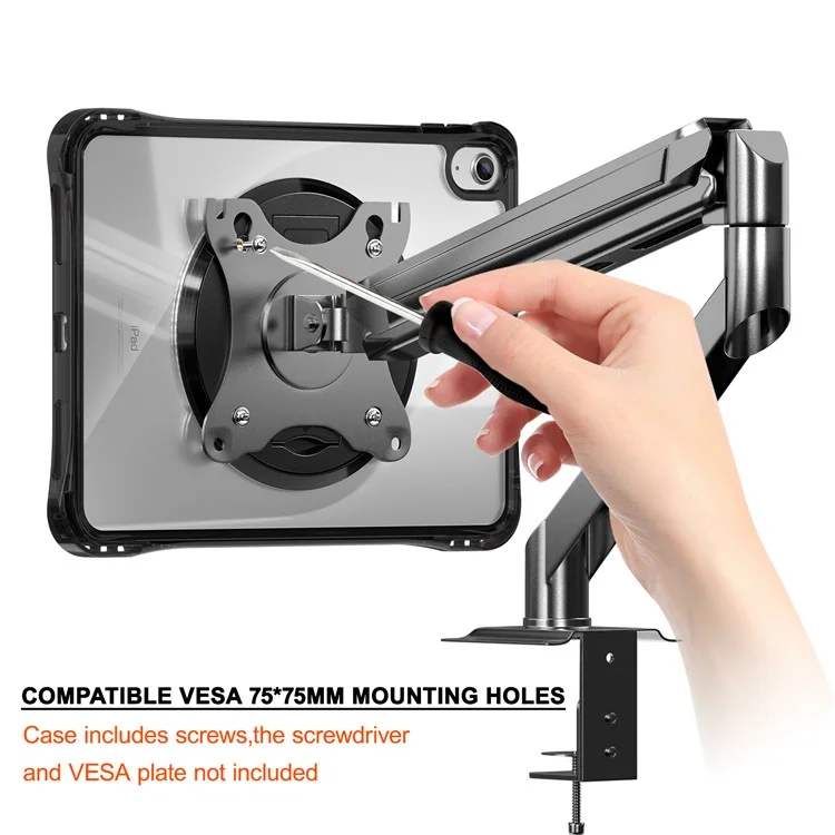 For iPad (2025) / 10.9 (2022) Clear Case PC+TPU+Acrylic Kickstand Tablet Back Cover