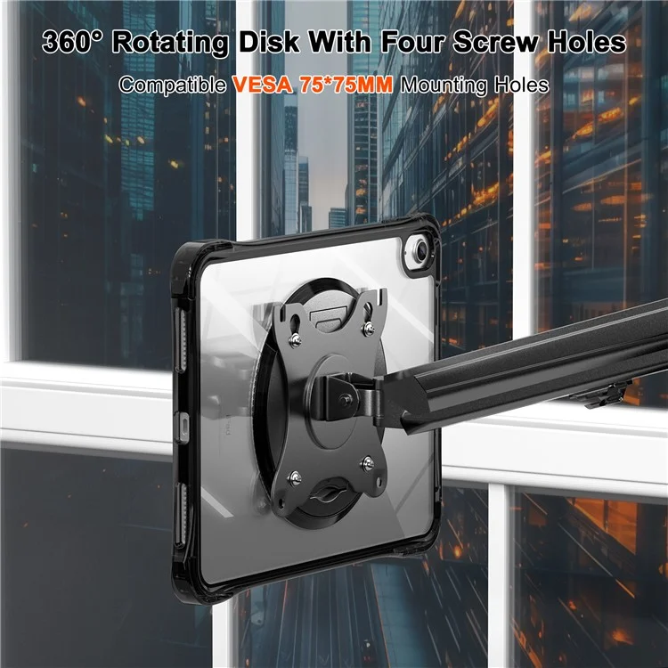 For iPad (2025) / 10.9 (2022) Clear Case PC+TPU+Acrylic Kickstand Tablet Back Cover
