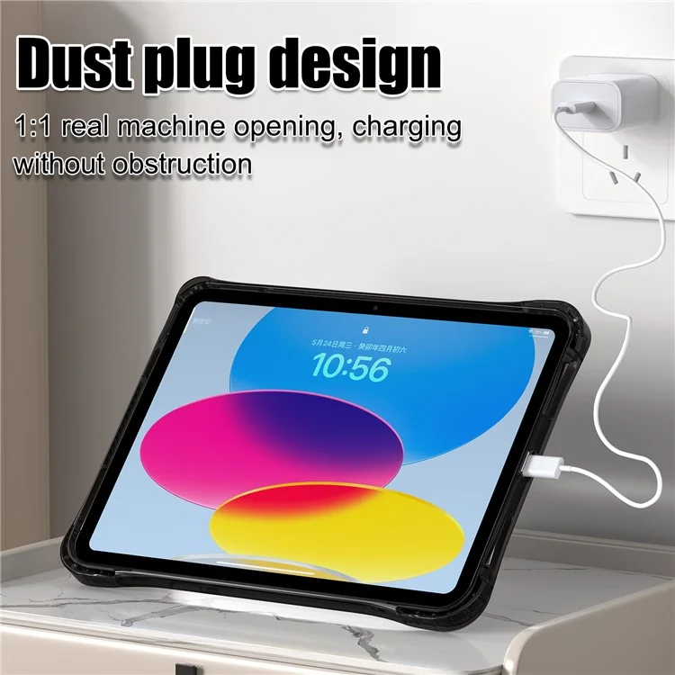 For iPad (2025) / 10.9 (2022) Clear Case PC+TPU+Acrylic Kickstand Tablet Back Cover