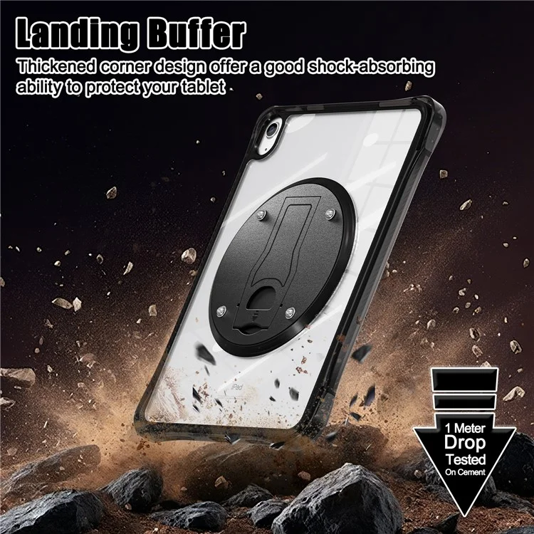 For iPad (2025) / 10.9 (2022) Clear Case PC+TPU+Acrylic Kickstand Tablet Back Cover