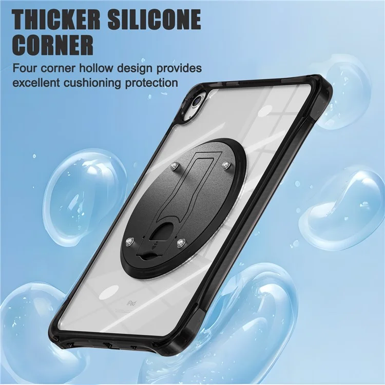 For iPad (2025) / 10.9 (2022) Clear Case PC+TPU+Acrylic Kickstand Tablet Back Cover