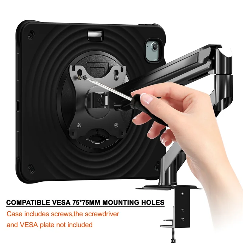 Kickstand Case for iPad Air 11 (2025) / (2024) / Air (2022) / (2020) / Pro 11 (2022) / (2021) / (2020) / (2018) PC+Silicone+TPU Tablet Cover