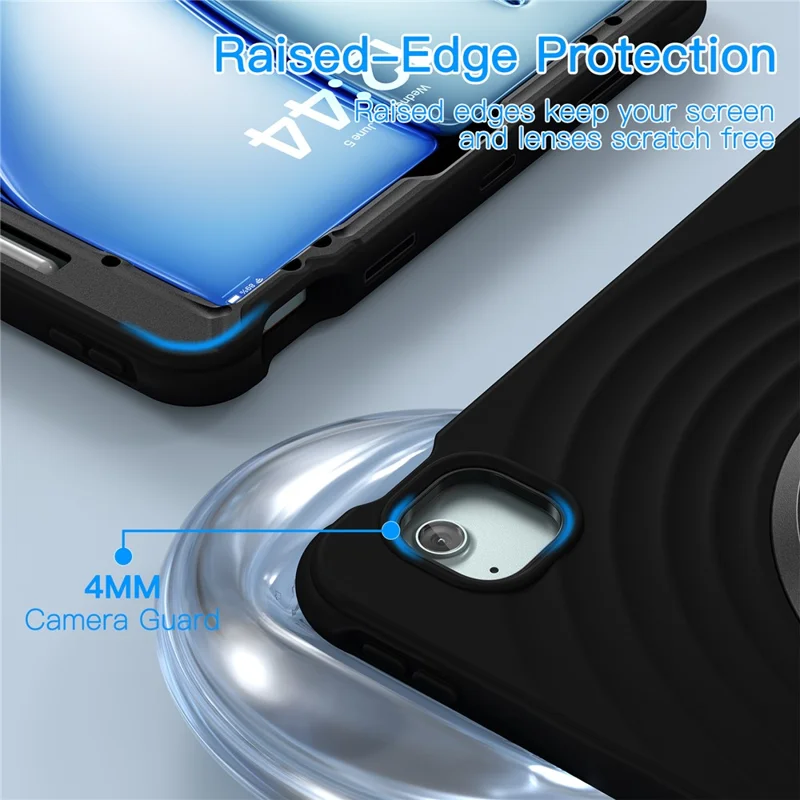 Kickstand Case for iPad Air 11 (2025) / (2024) / Air (2022) / (2020) / Pro 11 (2022) / (2021) / (2020) / (2018) PC+Silicone+TPU Tablet Cover