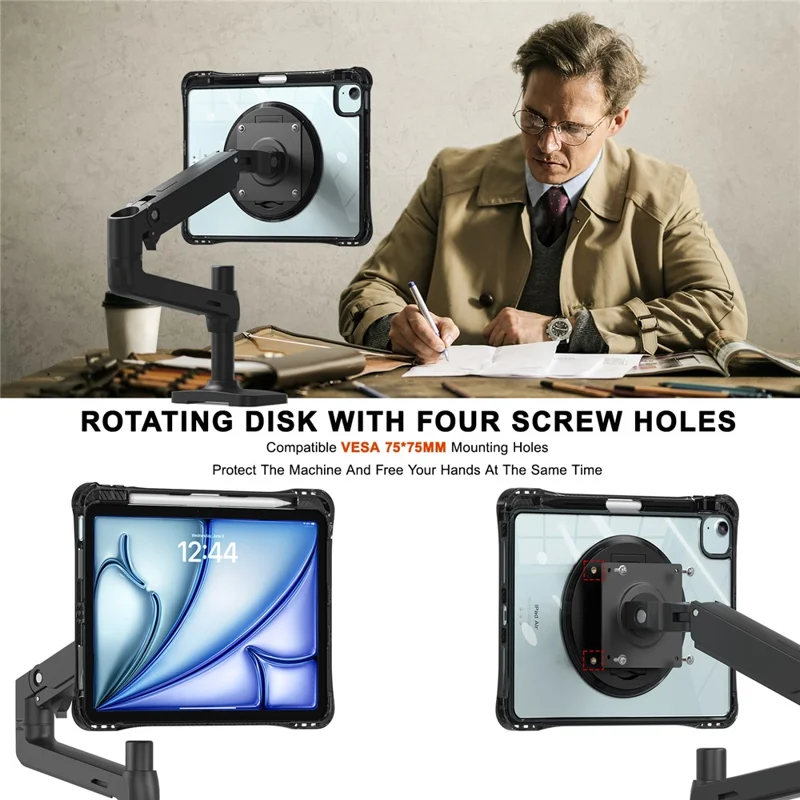 Kickstand Case for iPad Air 11 (2025) / (2024) / Air (2022) / (2020) / Pro 11 (2022) / (2021) / (2020) / (2018) PC+TPU+Acrylic Cover