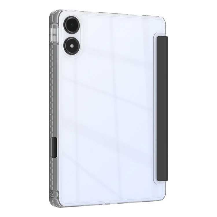 PU Leather Case For Xiaomi Redmi Pad Pro 5G  /  Pad Pro  /  Poco Pad 4G Origami Stand Clear Tablet Cover - Black