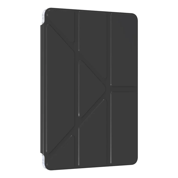 PU Leather Case For Xiaomi Redmi Pad Pro 5G  /  Pad Pro  /  Poco Pad 4G Origami Stand Clear Tablet Cover - Black