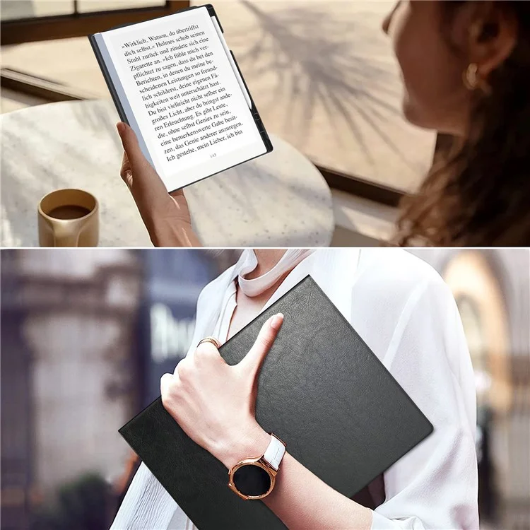 Étui pour Remarkable 2 de style folio en PC+PU avec support pour stylet - Noir