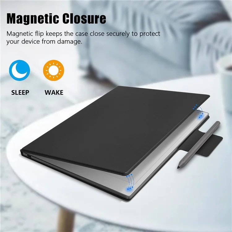 Étui Remarkable Paper Pro en PC+PU avec support magnétique pour stylet, réveil/veille automatique - Noir
