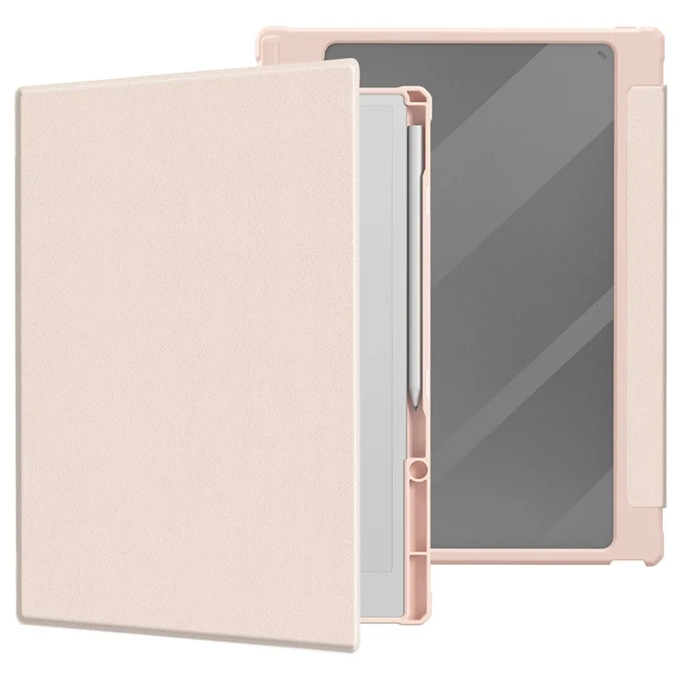 Étui de tablette en cuir acrylique Pro Case remarquable avec support pour stylo, réveil/veille automatique - Rose