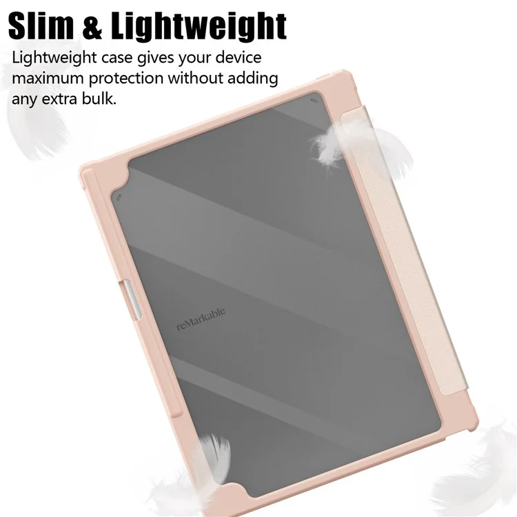 Étui de tablette en cuir acrylique Pro Case remarquable avec support pour stylo, réveil/veille automatique - Rose