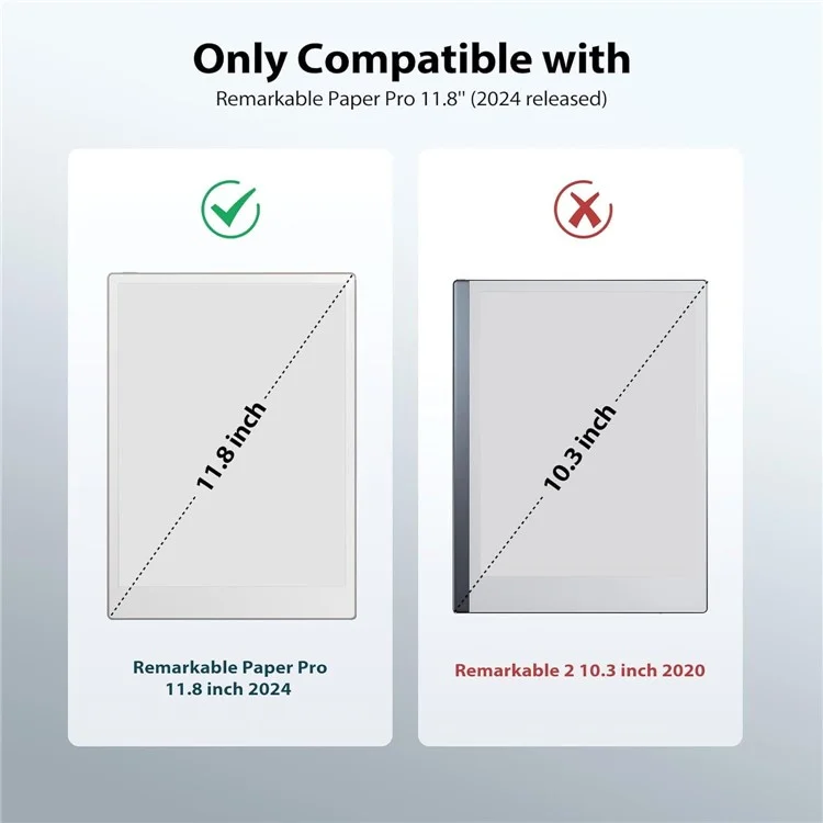 Funda de cuero PC+PU Remarkable Paper Pro Case con soporte para lápiz y función de activación/suspensión automática - Negro