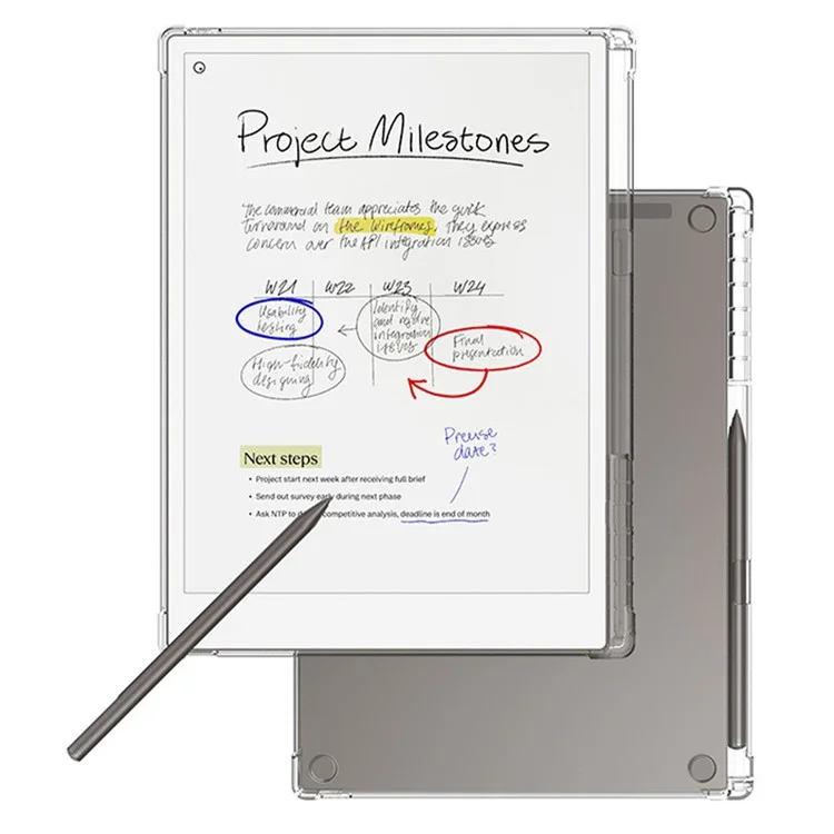 Étui de protection anti-chute remarquable pour tablette Pro en TPU transparent avec fente pour stylet