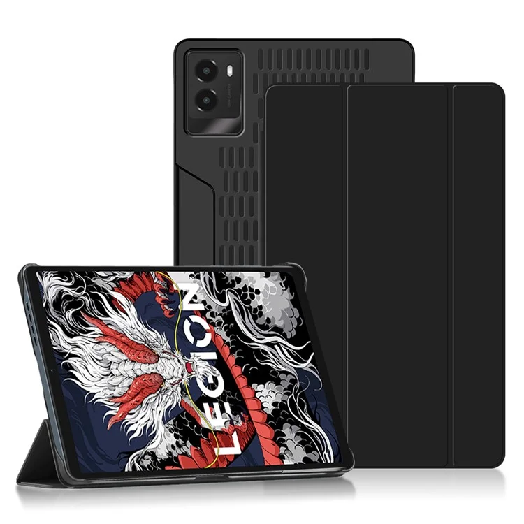 For Lenovo Legion Y700 (2024) Tablet Case Trifold Stand Leather+PC Hollow Back Cover Auto Wake / Sleep