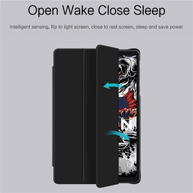 For Lenovo Legion Y700 (2024) Tablet Case Trifold Stand Leather+PC Hollow Back Cover Auto Wake / Sleep