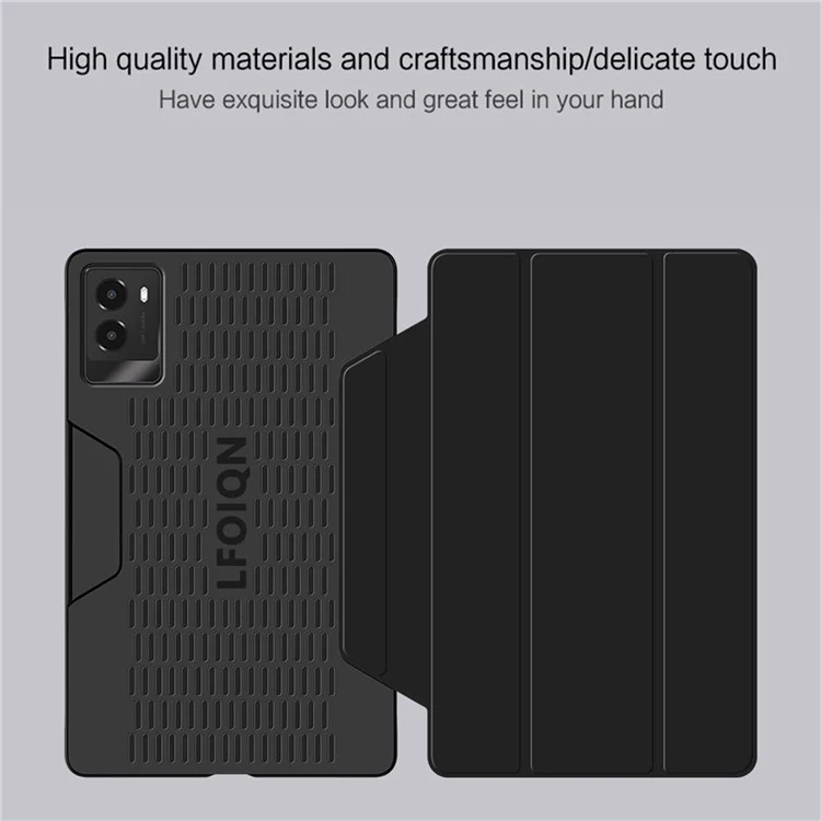 For Lenovo Legion Y700 (2024) Tablet Case Trifold Stand Leather+PC Hollow Back Cover Auto Wake / Sleep