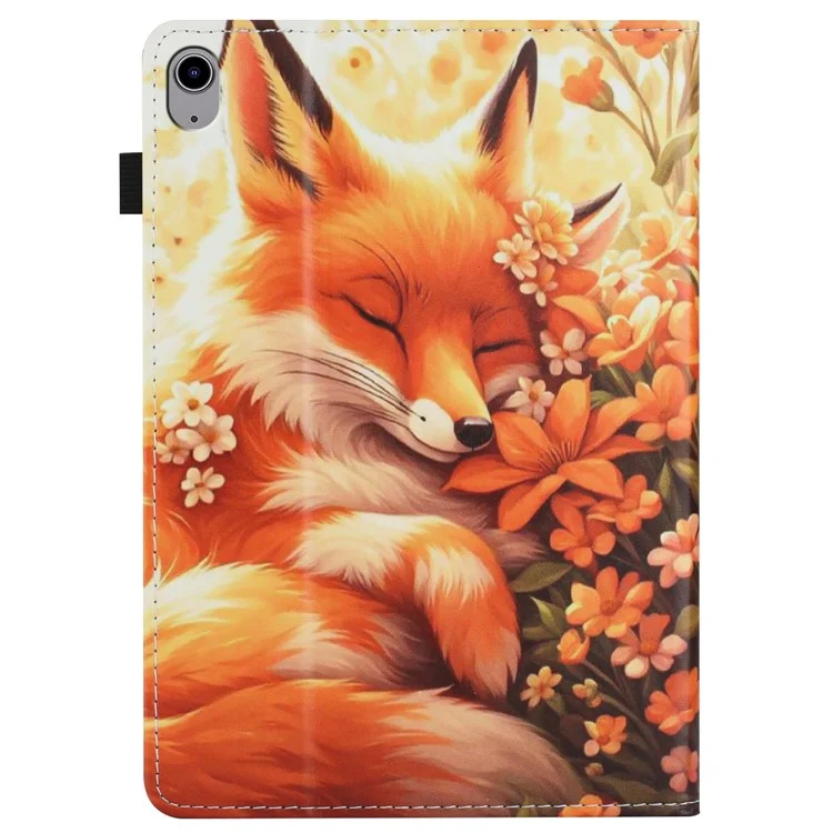 For iPad mini (2024) / (2021) Case Pattern Leather Tablet Cover with Auto Sleep / Wake, Card Holder - Flower Fox