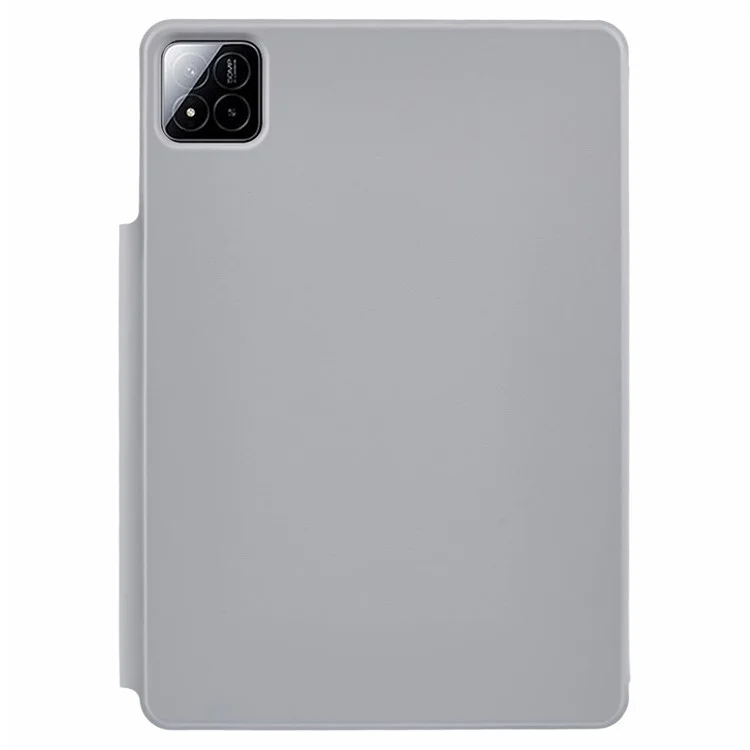 For Xiaomi Pad 7 Pro  /  Pad 7 Case PC + PU Leather Origami Stand Magnetic Tablet Cover - Grey
