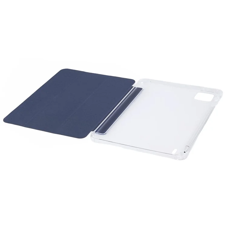Custodia per Xiaomi Pad 7 Pro / Pad 7 con slot per penna, supporto pieghevole a tre ante, in pelle PU+TPU, copertura per tablet con risveglio/sospensione automatici - Blu scuro
