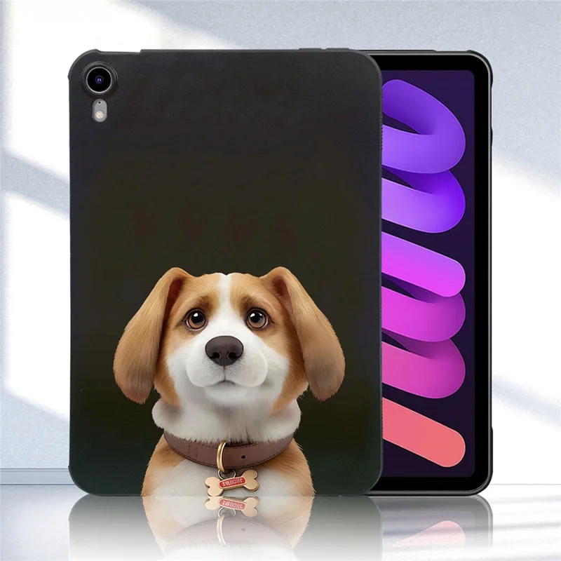 For iPad mini (2024) Case Pattern Printing Slim TPU Tablet Protective Cover - Harrier Beagle