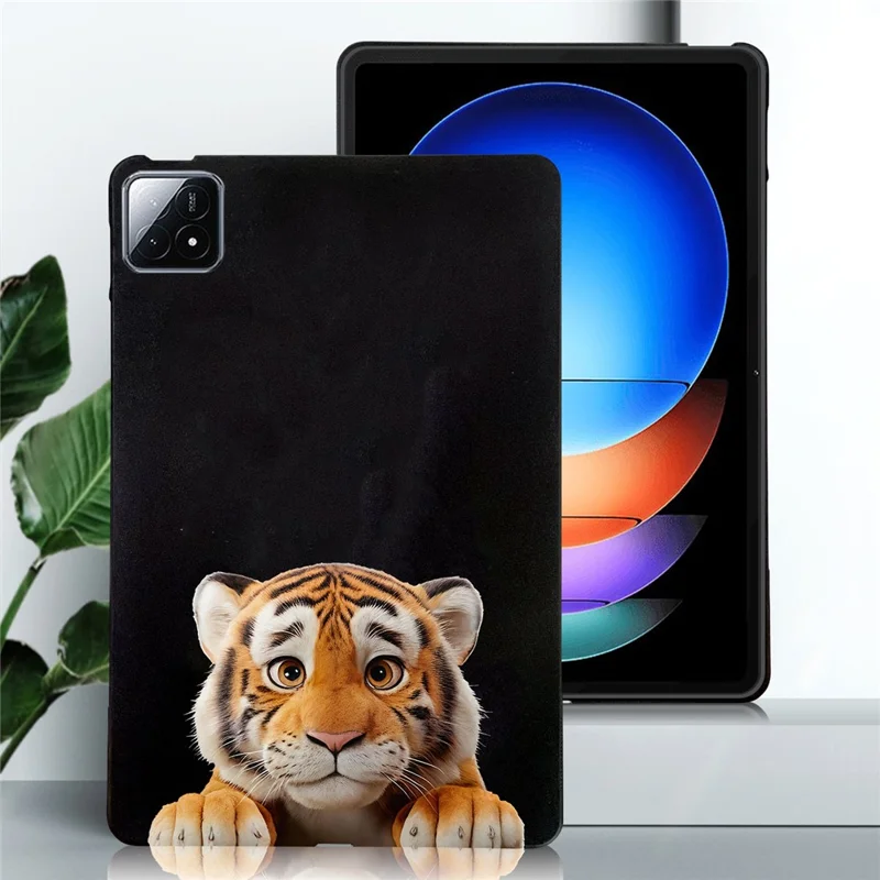 For Xiaomi Pad 6S Pro 12.4 Case Pattern Printing Slim TPU Tablet Protective Cover - Little Tiger