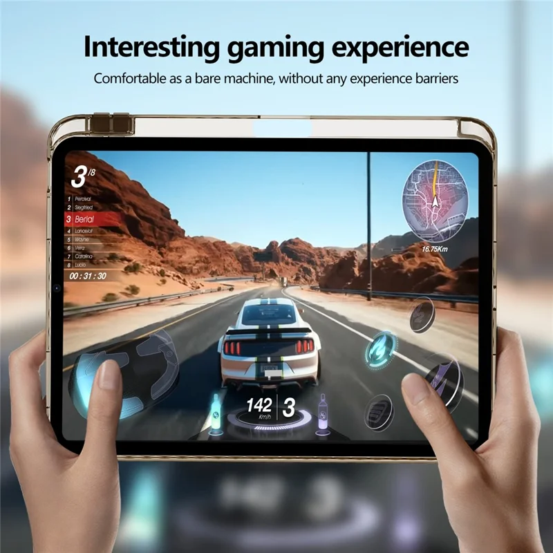 For iPad Pro 11 (2025) / 11 (2024) Case Clear TPU Tablet Protective Cover with Pen Slot - Black