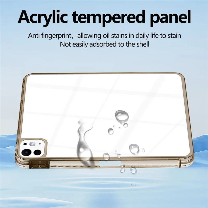 For iPad Pro 11 (2025) / 11 (2024) Case Clear TPU Tablet Protective Cover with Pen Slot - Black