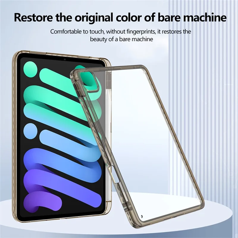 For iPad Pro 13 (2024) Case Clear TPU Tablet Protective Cover with Pen Slot - Black