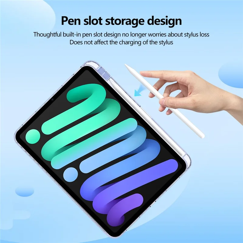 Чехол для iPad Pro 13 (2024) Clear TPU, защитная крышка для планшета с отверстием для ручки - лавандово-серый