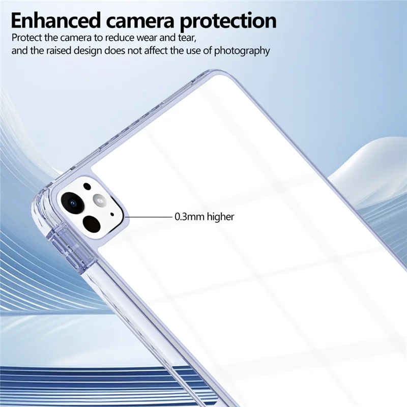 Чехол для iPad Pro 13 (2024) Clear TPU, защитная крышка для планшета с отверстием для ручки - лавандово-серый