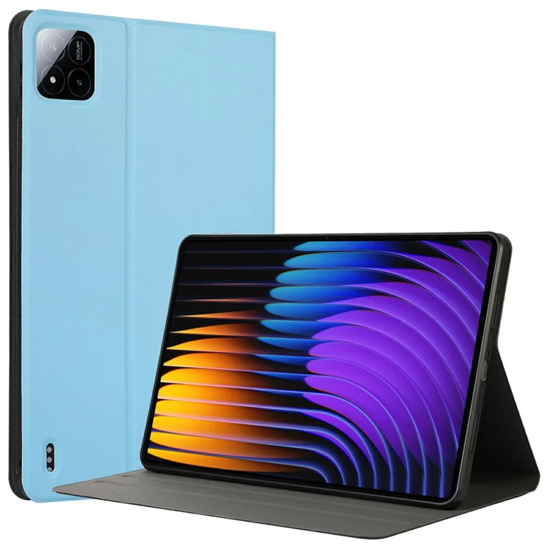 For Xiaomi Pad 7 Pro / Pad 7 Case PU Leather Folding Stand Tablet Protective Cover - Sky Blue