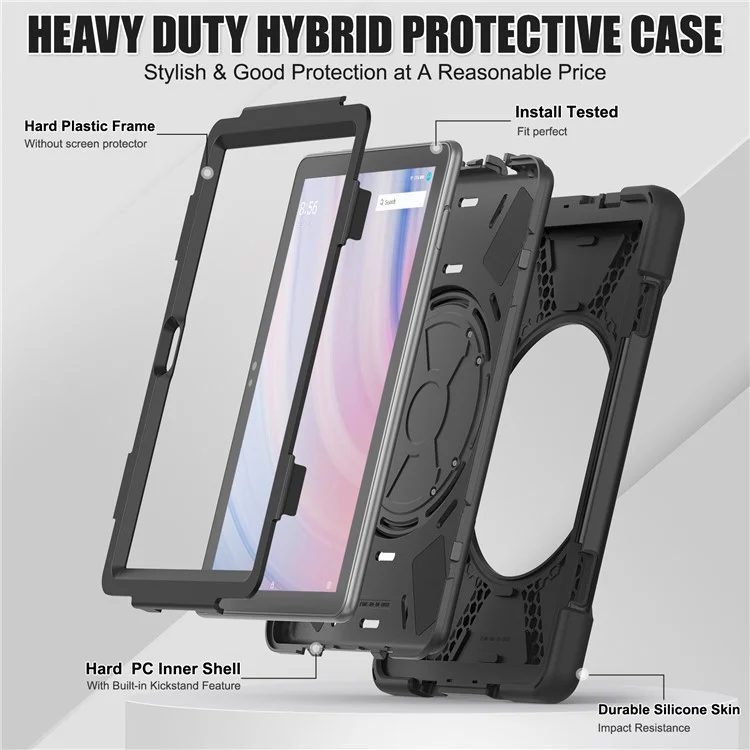 Für Amazon Fire HD 10 (2023) Hülle Ständer PC+Silikon Tablet Cover