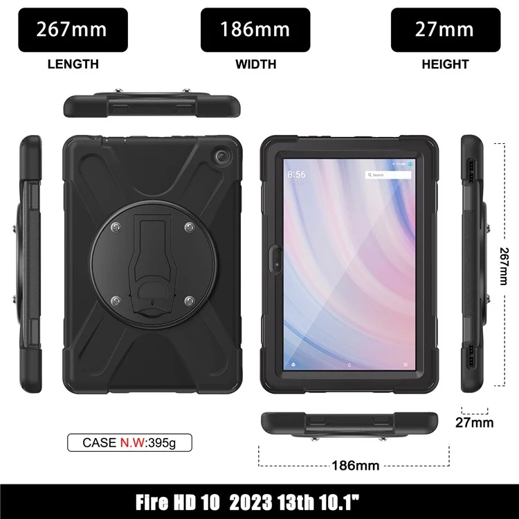 Für Amazon Fire HD 10 (2023) Hülle Ständer PC+Silikon Tablet Cover