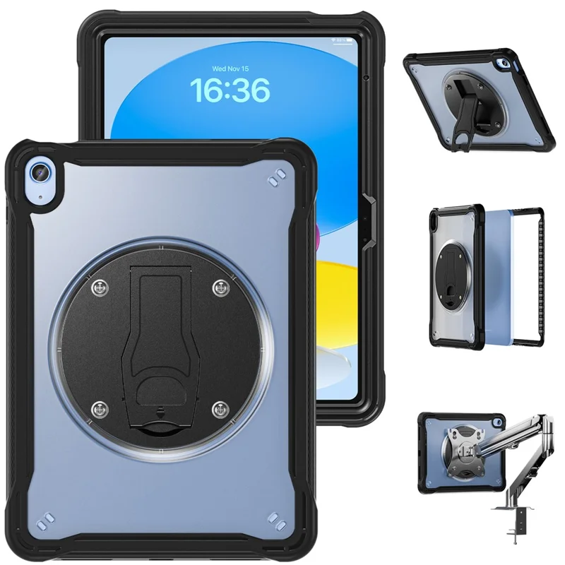 Étui pour iPad 10.9 (2022) avec support PC+Silicone+TPU - Transparent