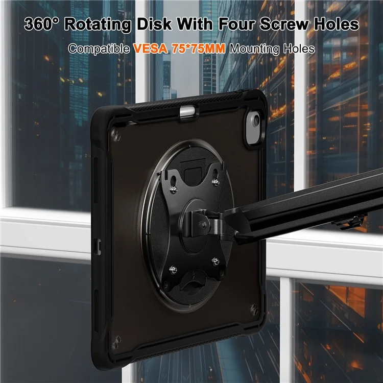 Custodia con supporto per iPad Air 13 (2024) / iPad Pro 12.9 (2022) / (2021) / (2020) / (2018) PC+Silicone+TPU - Nero trasparente