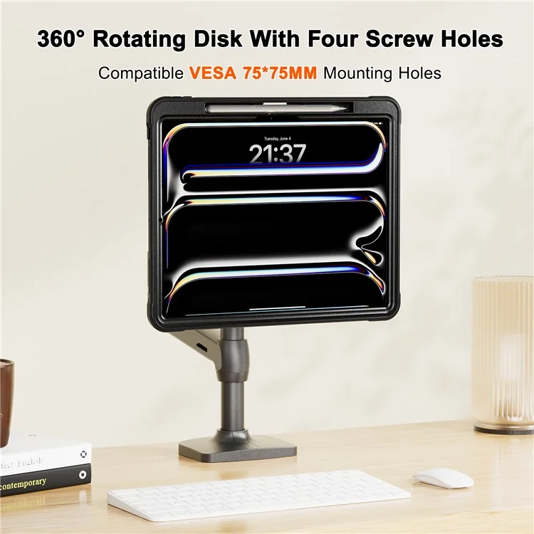 Étui pour iPad Pro 11 (2024) avec support Kickstand en PC + silicone + TPU - Transparent