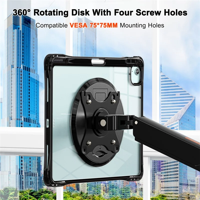 Clear Case for iPad Air 13 (2025) / (2024) / Pro 12.9 (2022) / (2021) / (2020) / (2018) PC+TPU+Acrylic Kickstand Cover