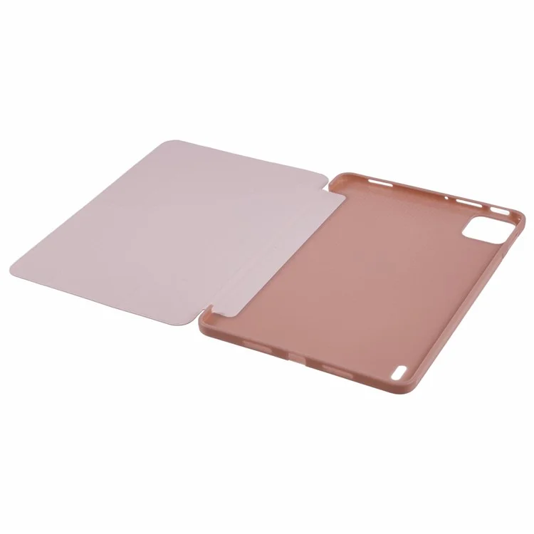 For Xiaomi Pad 7 Pro  /  Pad 7 Case PU Leather+Silicone Origami Stand Protective Cover - Rose Gold